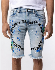 VERY NICE JEAN SHORTS (PAINT BLUE)
