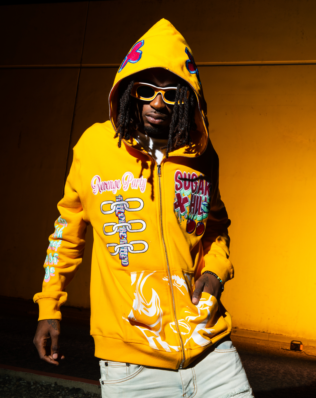 REVENGE FULL ZIP HOODIE (TANGERINE) – Sugarhill