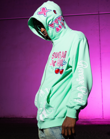 REVENGE FULL ZIP HOODIE LIGHT MINT Sugarhill