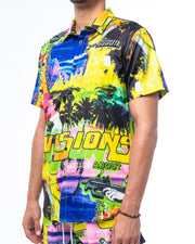 YELLOW VISIONS CABANA BUTTON-UP