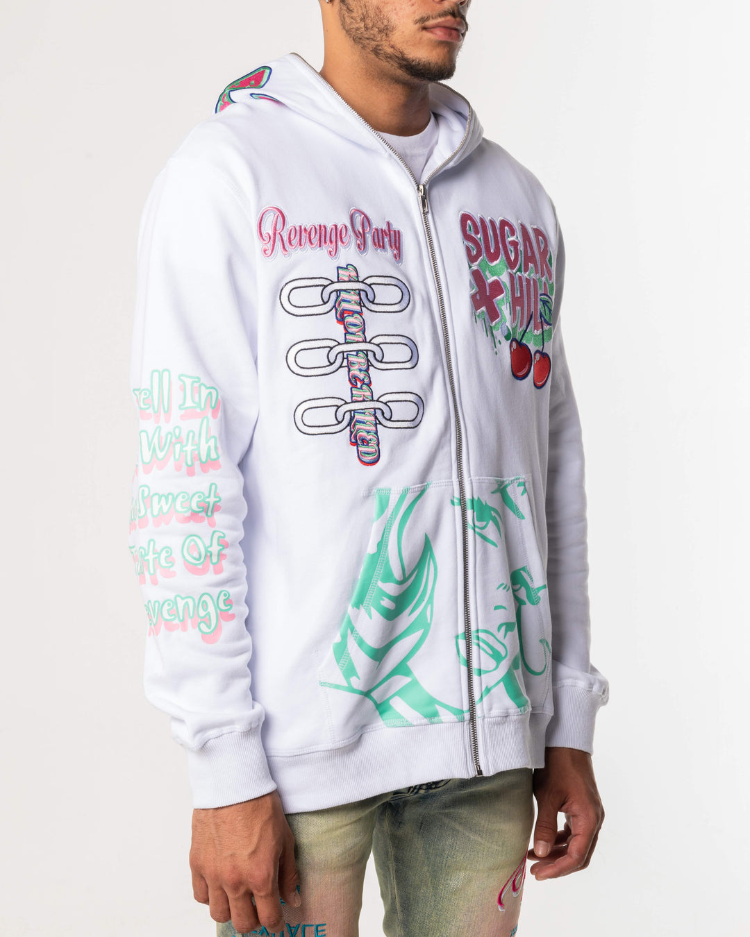 Revenge white hoodie sale