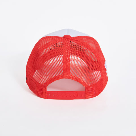BOUND 2 TRUCKER HAT (RED/WHITE)