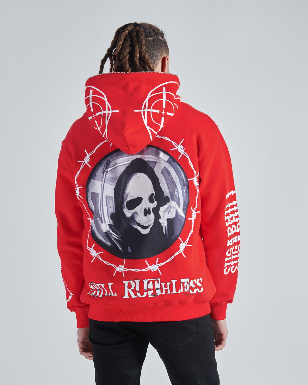 RUTHLESS FULL ZIP HOODIE (RED) – Sugarhill