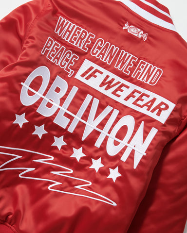 OBLIVION SATIN BOMBER JACKET (RED SATIN)