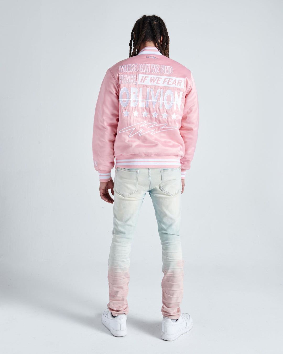 OBLIVION SATIN BOMBER JACKET (PINK QUARTZ) – Sugarhill